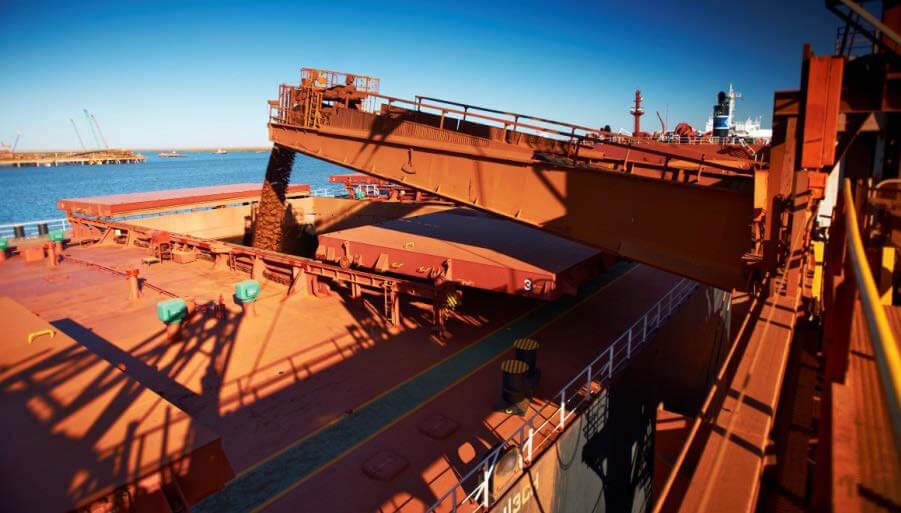 Shiploader at an iron-ore export port
